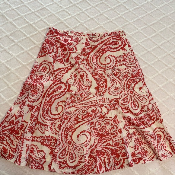GAP Paisley A-Line Skirt Cotton Casual Boho Chic Cottage Retro Summer Vibes - Picture 1 of 6